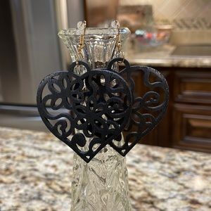 Wooden Heart Earrings